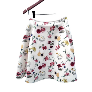 Mo&co floral a line pocket skirt print cream red